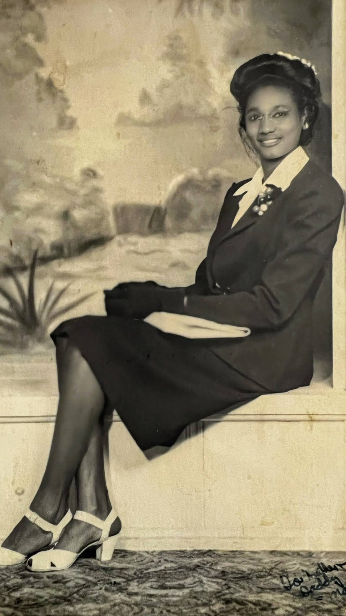 Before enhancement - damaged vintage photo