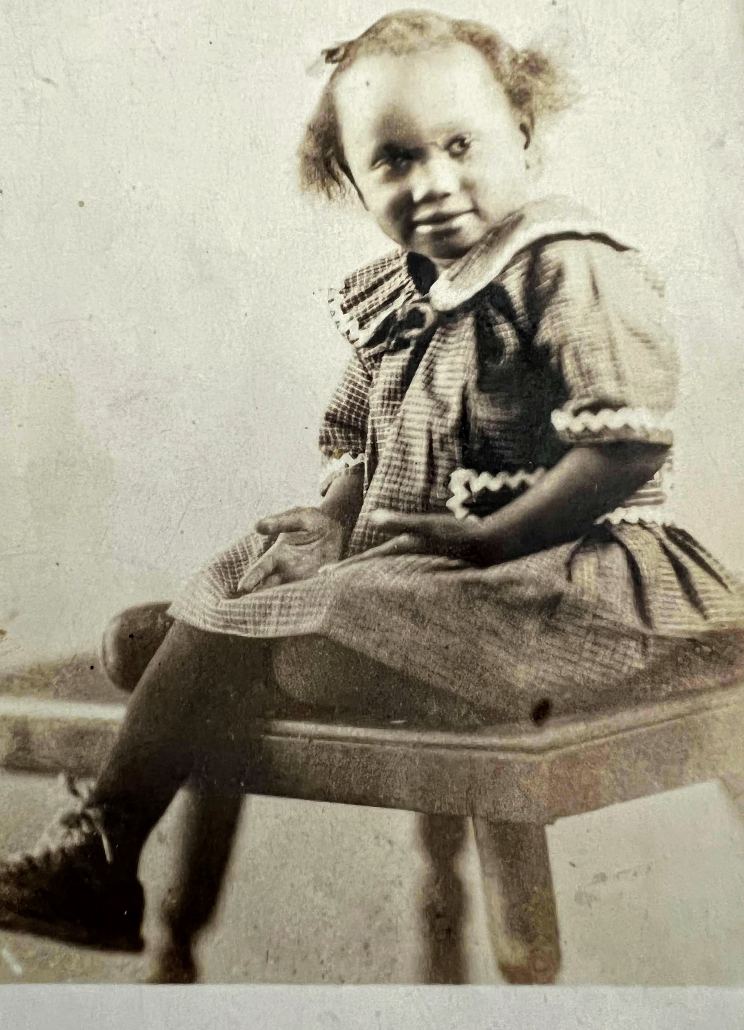 Before enhancement - deteriorated vintage photo